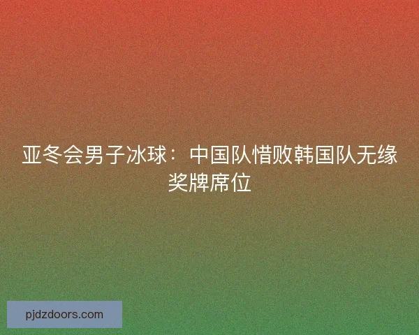 亚冬会男子冰球:中国队惜败韩国队无缘奖牌席位 亚冬会男子冰球:中国队惜败韩国队无缘奖牌席位