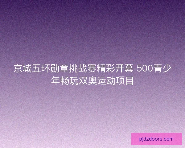 京城五环勋章挑战赛精彩开幕 500青少年畅玩双奥运动项目 京城五环勋章挑战赛精彩开幕 500青少年畅玩双奥运动项目